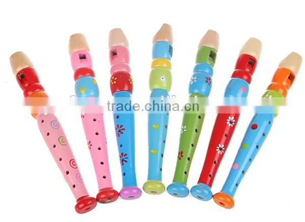 Factory Supply Cheap Colorful Wooden Flute Toy