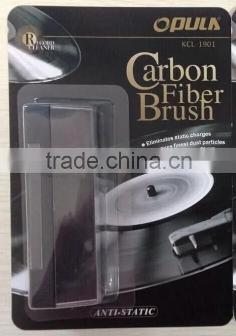 opula carbon fiber vinyl record velvet cleaning brush with hang brush and MSDS