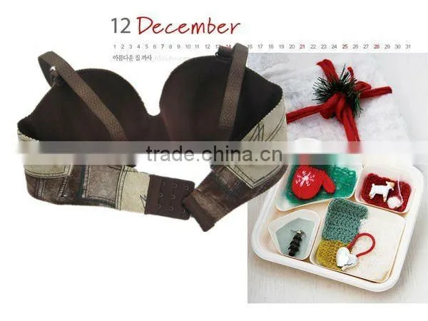 jean print one piece girls underwear bra
