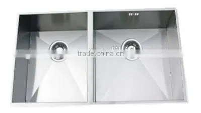 American Market Stainless Steel Two Bowls Hand Made Kitchen Sink GR-Z8043