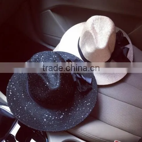 2016 factory latest design bowknot sun hats made in China hot sale original beach hats for women
