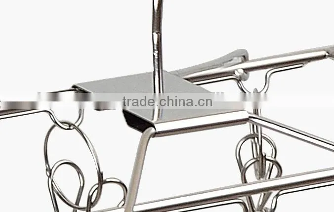 Stainless steel clip and drip hanger with 26 clips clothes drying rack and hanger/clip