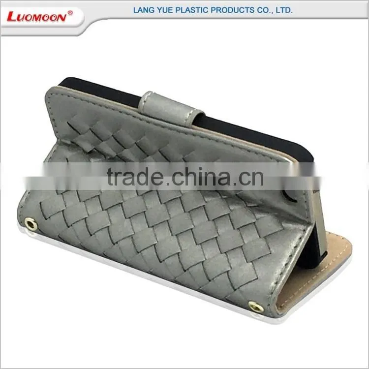 woven patttern stand leather flip cover phone case for gionee ctrl v5 v4 marathon m3