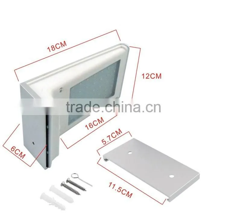 35 led aluminum pad ip65 380LM PIR sensor + Light control+weak light solar led outdoor wall light