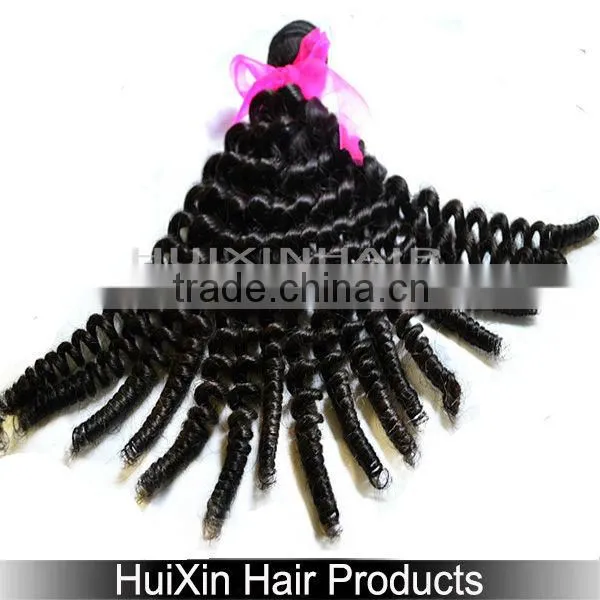 Uprocessed Virgin Cambodian hair 12''-32''inches spiral curly hair,MOQ:1pc