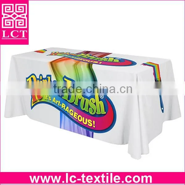 supply 2015 the highest cost-effective 65%poly 35%cotton twill durable Table Throw with custom design digital printing(LCTR003)