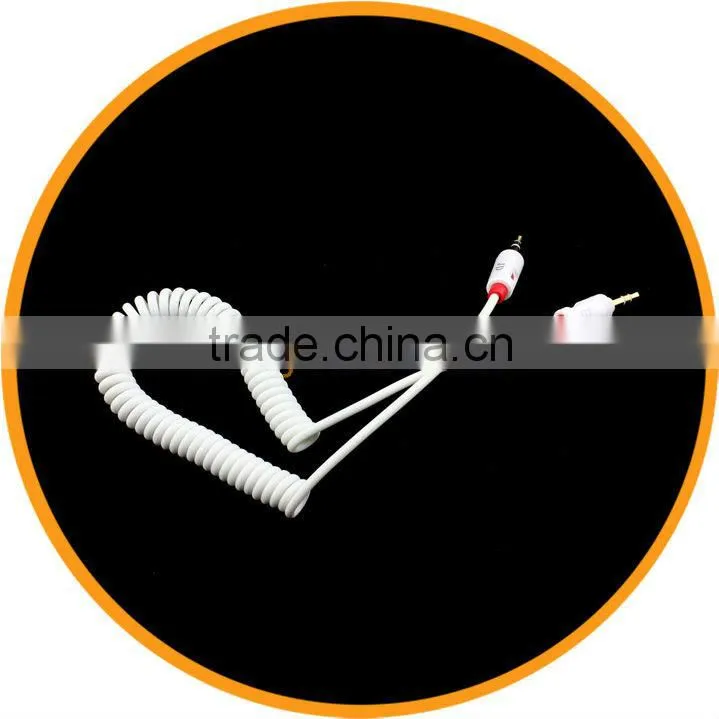 2M 3.5mm Car AUX Coiled Spring 3.5mm Stereo Audio Cable for iPhone MP3 MP4 Player from dailyetech