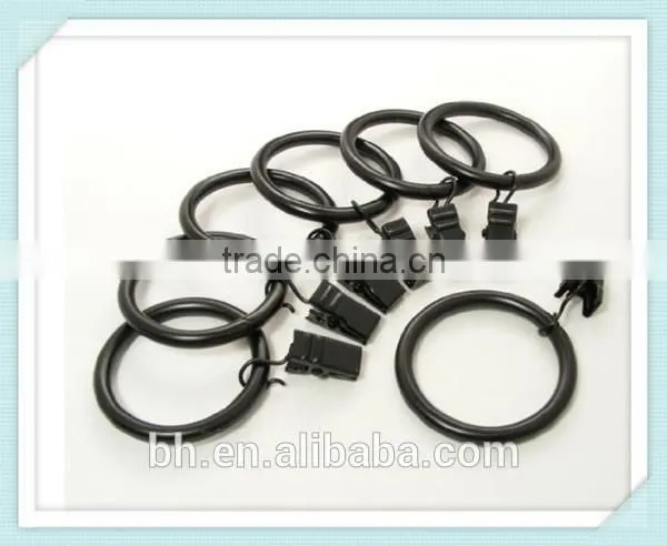 Anello Premium Drapery Clip Rings Extra Thick Set of 14pcs Black