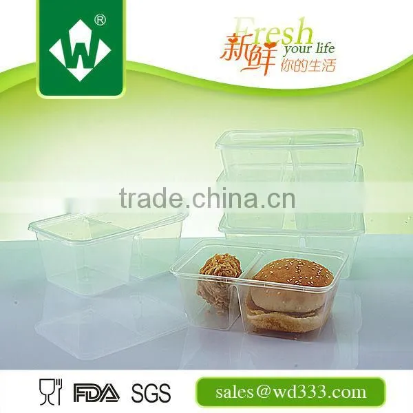 2 Compartments Plastic Container