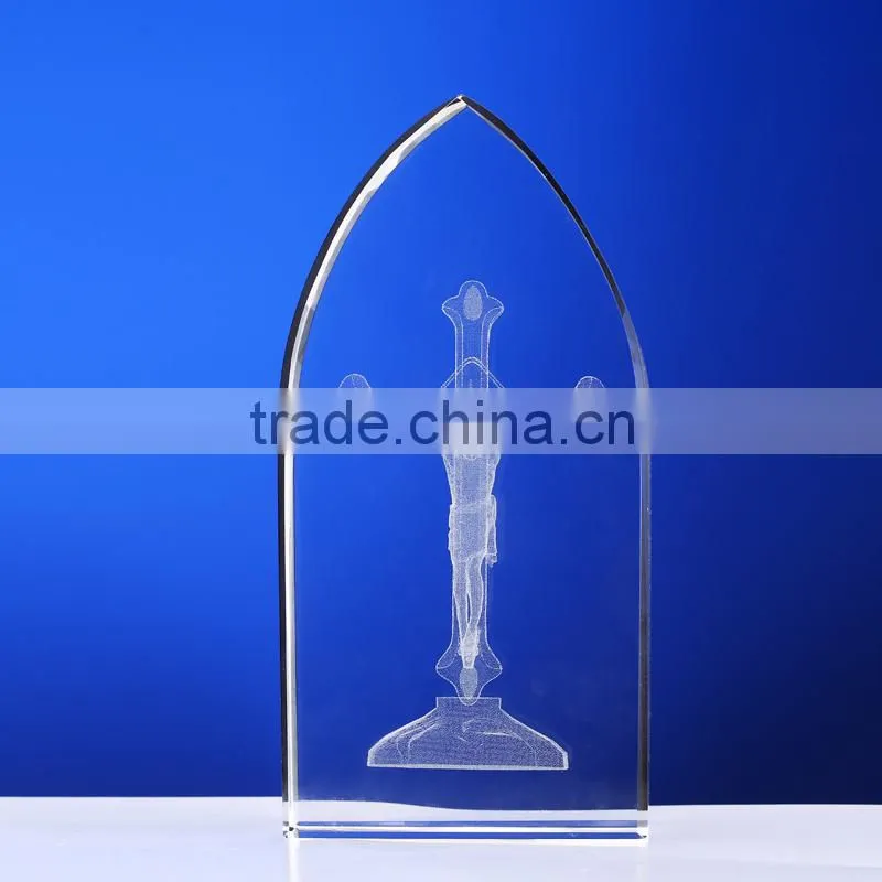 Jesus 3D Laser Engraving Crystal Cross Standing