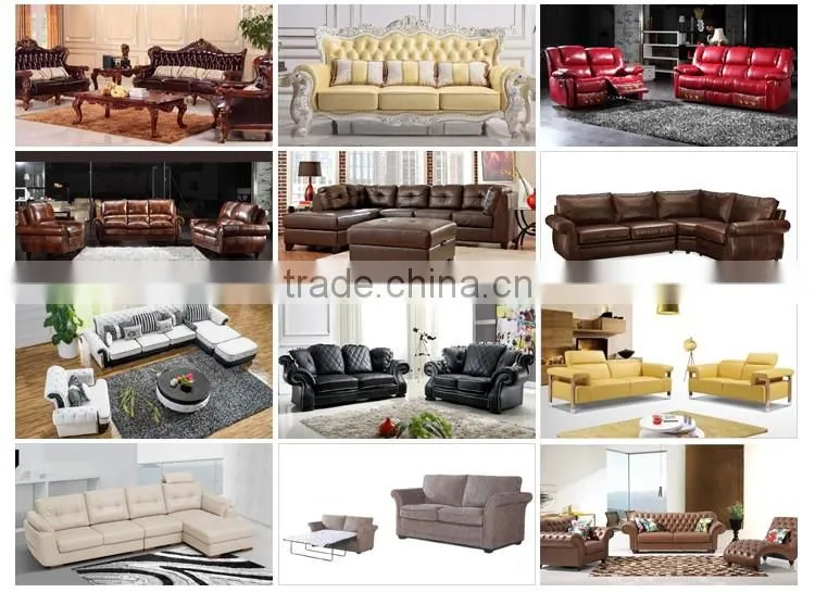 H001 New European style Living Room classic leather sofa with buttons
