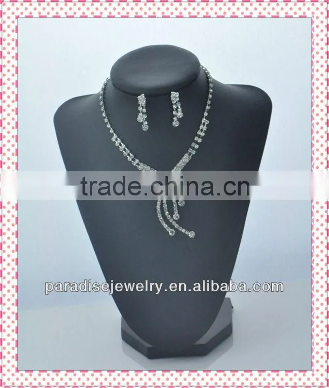 Silver plated jewelry sets of new fashion desig rhinestone crystal jewelry sets for sale-NEW052104