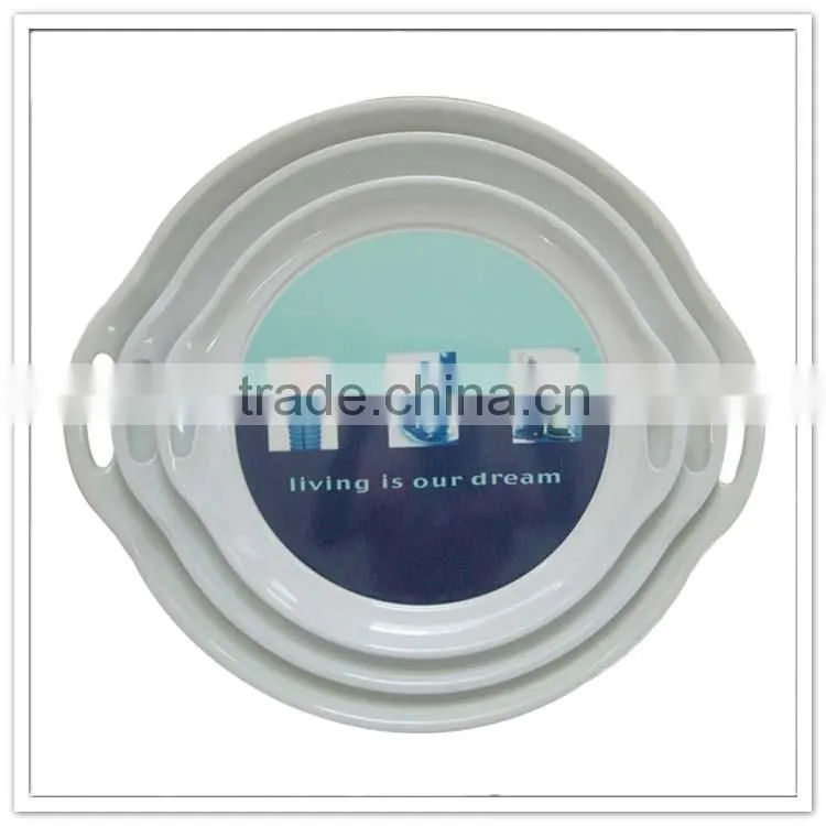 Dishwasher safe classic design round food serving tray