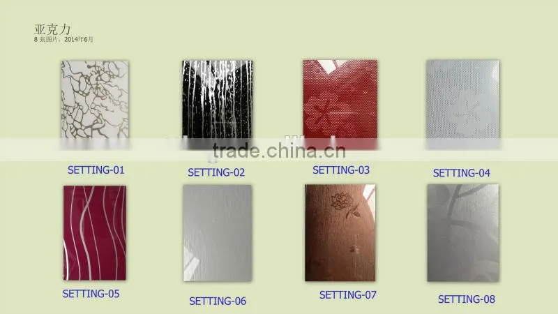 No -Wave Acrylic Faced MDF panels for wardrobe