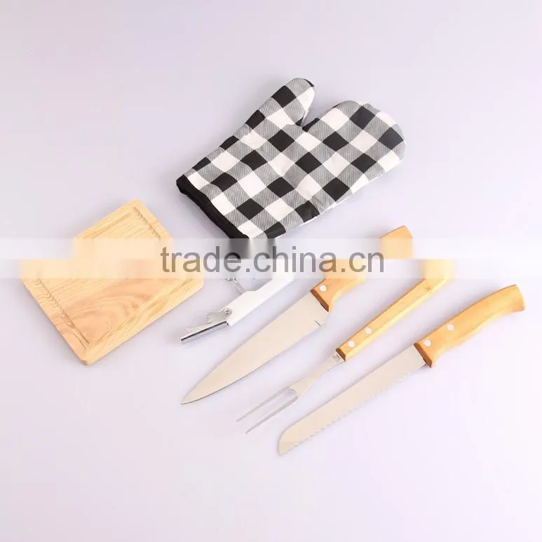 7 Pieces BBQ tools set,perfect outdoor dinnerware combine set
