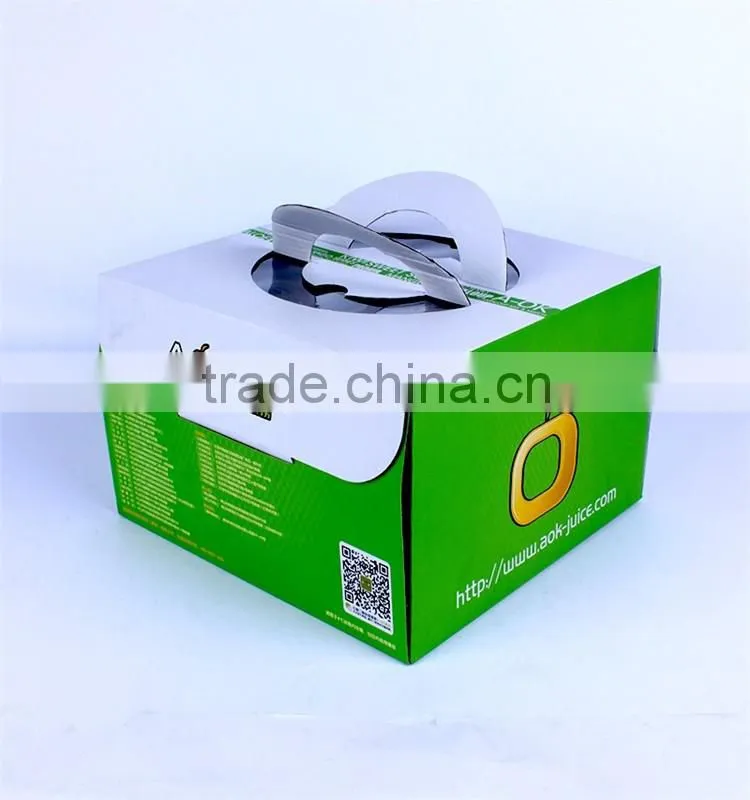 Die cut handle foldable corrugated cake paper box paper custom cake boxes