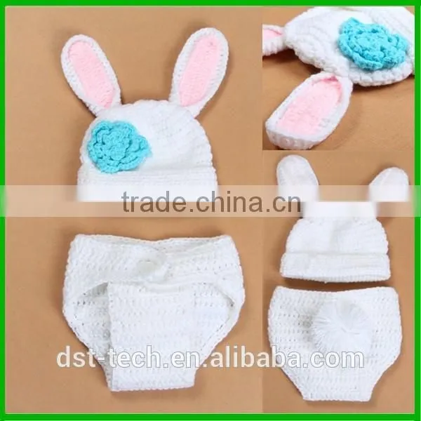 Rabbit shape baby photography props cotton yarn baby costume