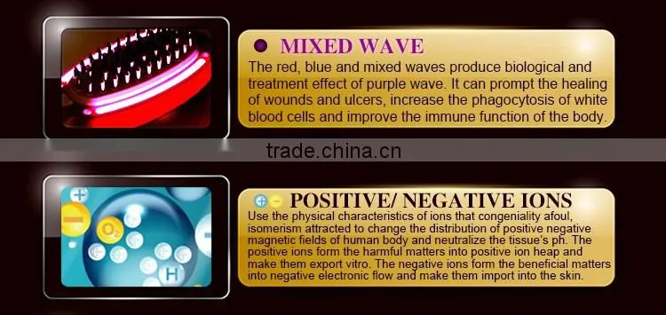 Plastic hair combs wholesale vibrating hair straightening oil 12ml tank hair growth comb