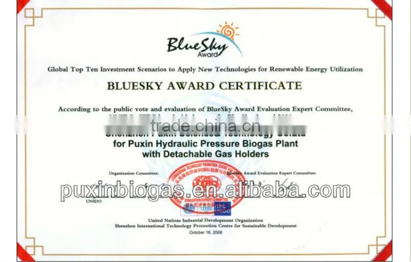 Beautiful Assembly Mini Biogas Plant Made in China