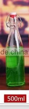 Wholesale Glass oil vinegar cylinder bottle with iron lid 3 sizes