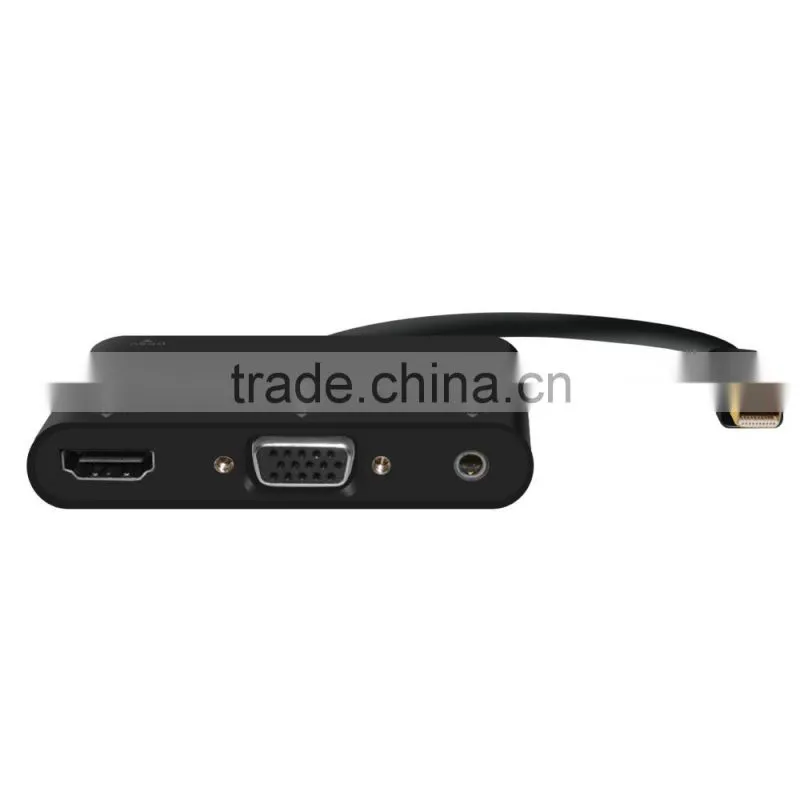 VOXLINK Mini DisplayPort turn VGA / Audio / HDMI 4K 3in1 adapter cable black