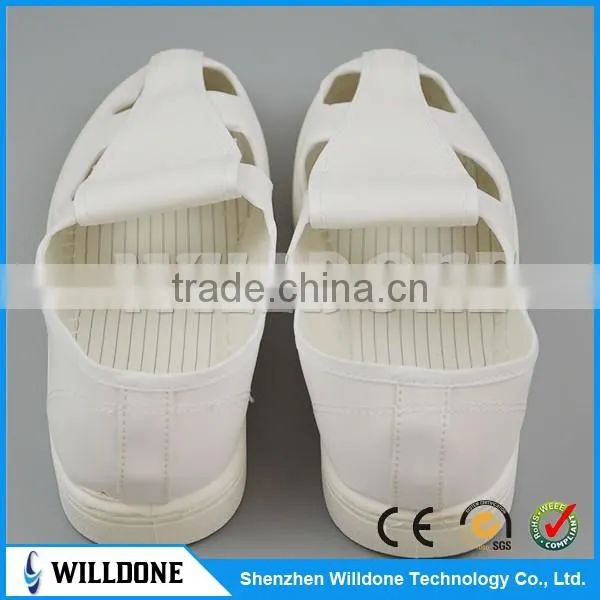 HOT!!! White Leather ESD Shoes, 4-Hole Antistatic Shoes