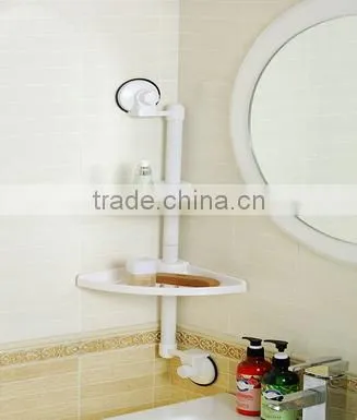 Household Wall Corner Plastic Bathroom Double Tiers Corner Shelves