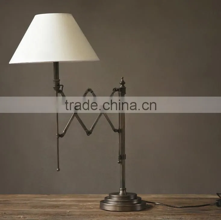 New design antique finish bronze table lamp with lampshade