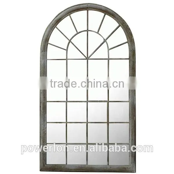 POWERLON Ornate Garden Rustic Iron Window Mirror with Natural Beauty Reflection