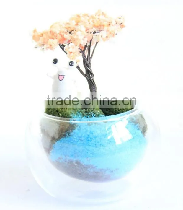 Moss bottles micro landscape accessories artificial peach tree decorative background plant