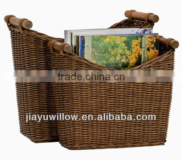 Natural Wicker Magzine CD Baskets wholesale