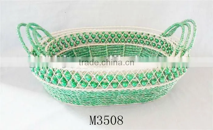 Rectangle Iron Silver string gift storage basket for wedding favor