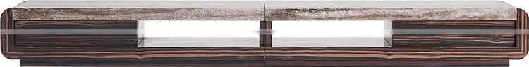 modern nature marble/travertine on top wooden TV stand