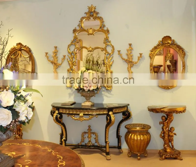 Egyptian Reproduction Furniture Black and Gold Console For Living Room Display