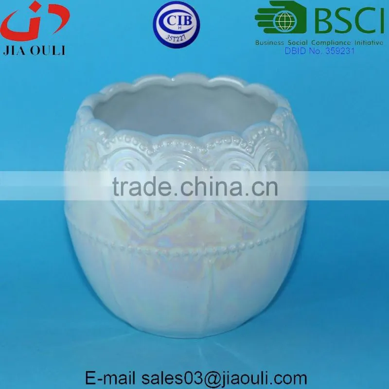 Best sales glazed white Ceramic flower pots origami pot