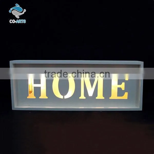 Hot sale home decoration battery charge wooden standing letters lighting