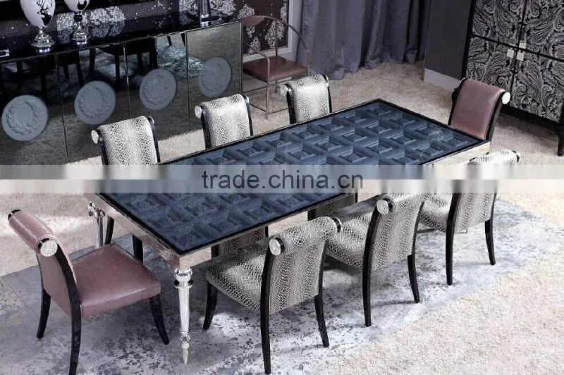 Classic Royal European Contemporary Style Pure Black Office Table Set with Bookcase BF11-01234c