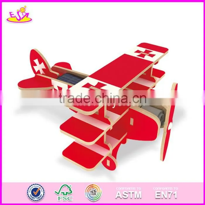 2017 New design diy assemble children wooden toy airplanes W03B065