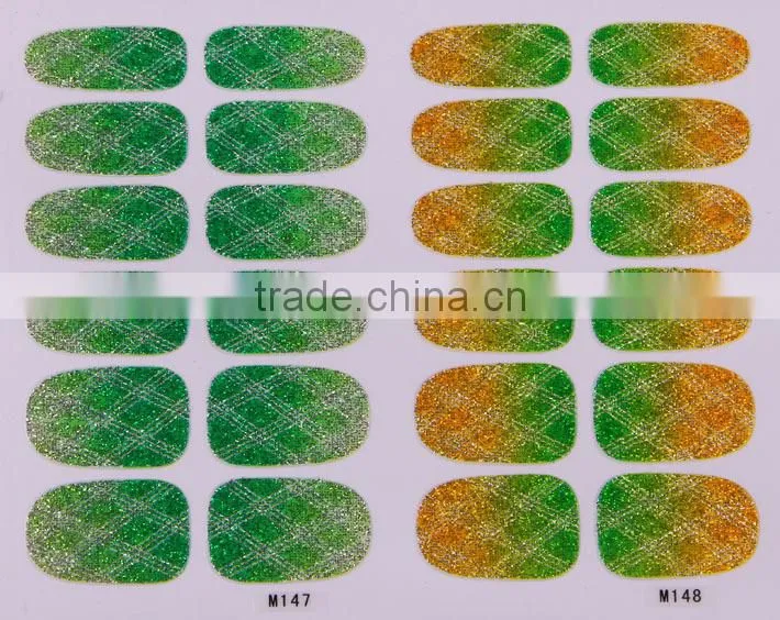 Hot Selling gradient color nail sticker for girls, Gradient nail stick Fashion Nail art Decals