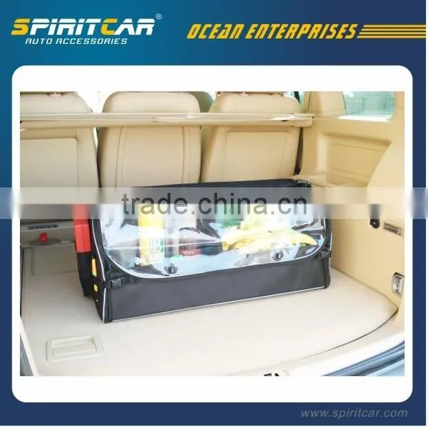 Orange 420D Oxford Material Back Seat Car Organizer with Multi-function