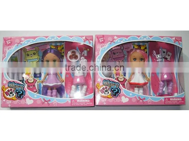 6.5" LOVELY FASHION DOLL, 2 ASST