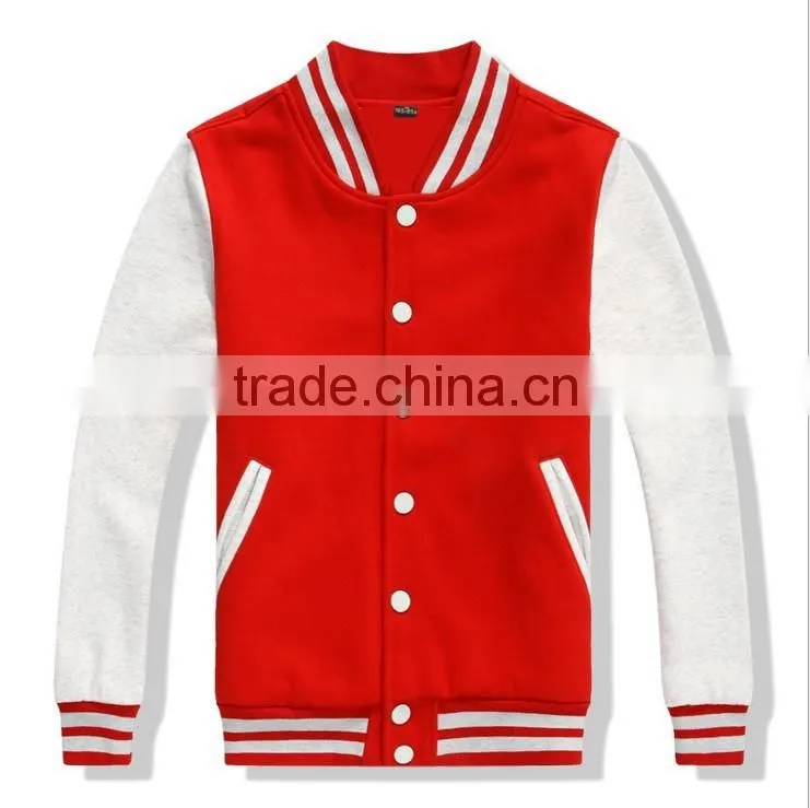 Hot Sale Oem Service China Wholesale Men Fleece Baseball Coat Jacket Button Custom Print
