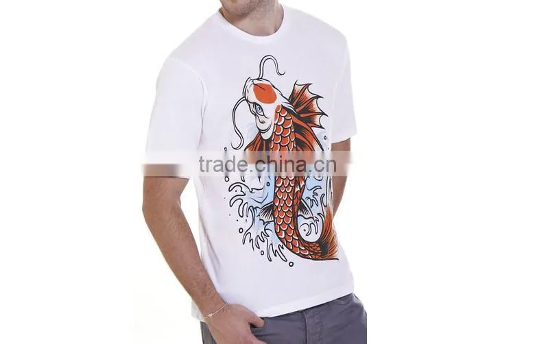 Summer japanese rising sun koi tattoo printed teen boys t shirts