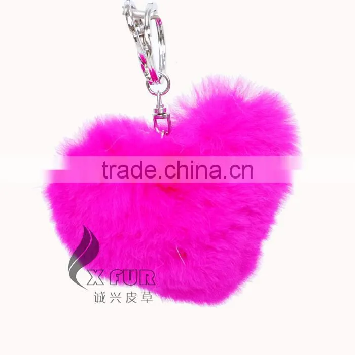 CX-R-46 Lovely Fashion Genuine Rex Rabbit Fur Keychain
