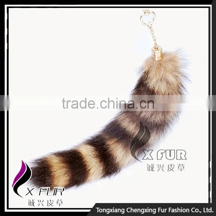 CX-R-13 New Style Genuine Raccoon Fur Tail Keychain