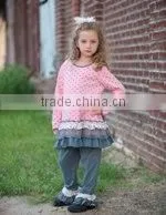 0257JXP baby boutique wholesale children pants sets lace rompers girls ruffle pants