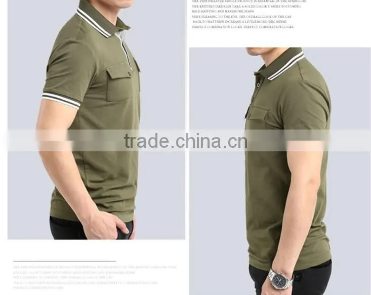 Army Green Asian Size Polo Shirt with Pocket