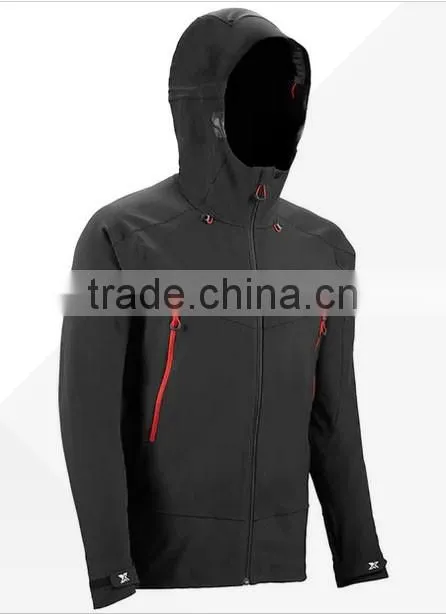 No zipper hoodie jacket waterproof fabric softshell jacket