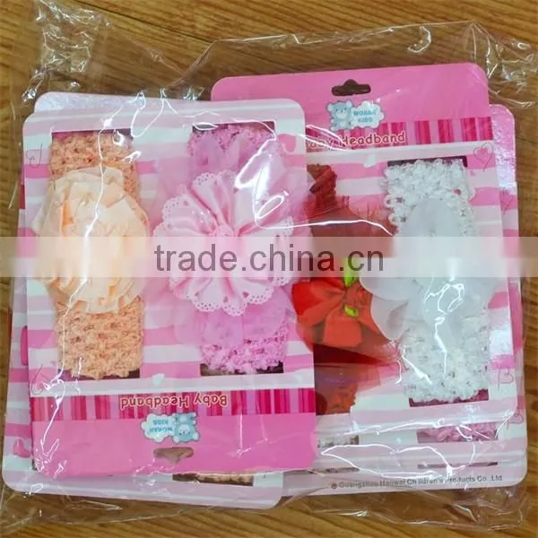 Multi-style Flower plain Baby girl's headband set for baby gift