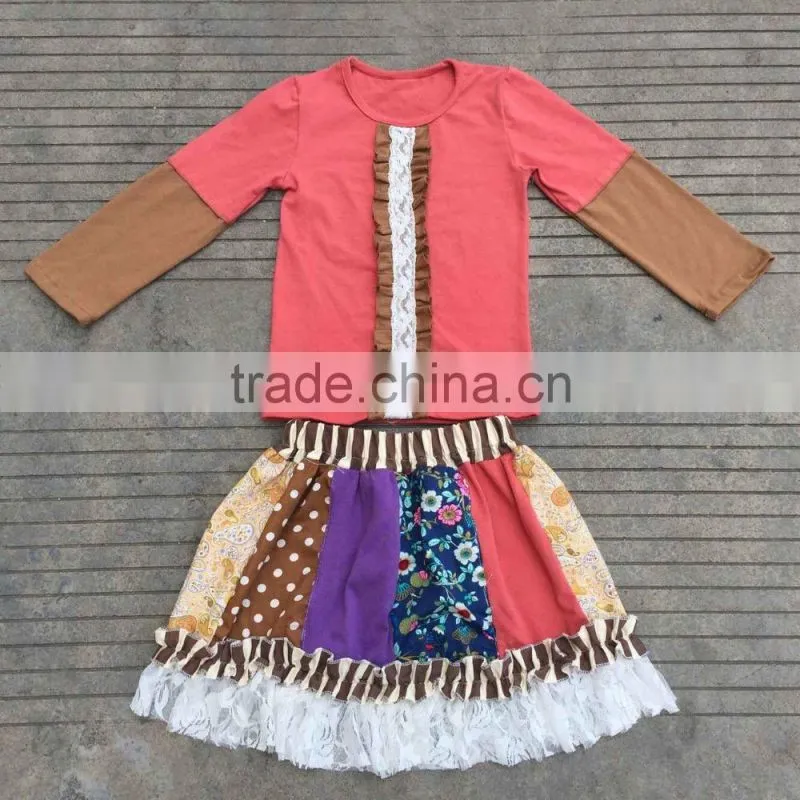 Hot sale baby clothes remake trousers ruffle sets pure red pants kids clothing cotton trim